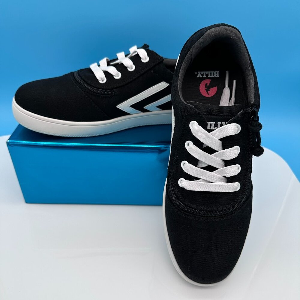 NWOB BILLY Footwear CS Core Skate Street Low Tops Sneaker, Size 10M, Black/White